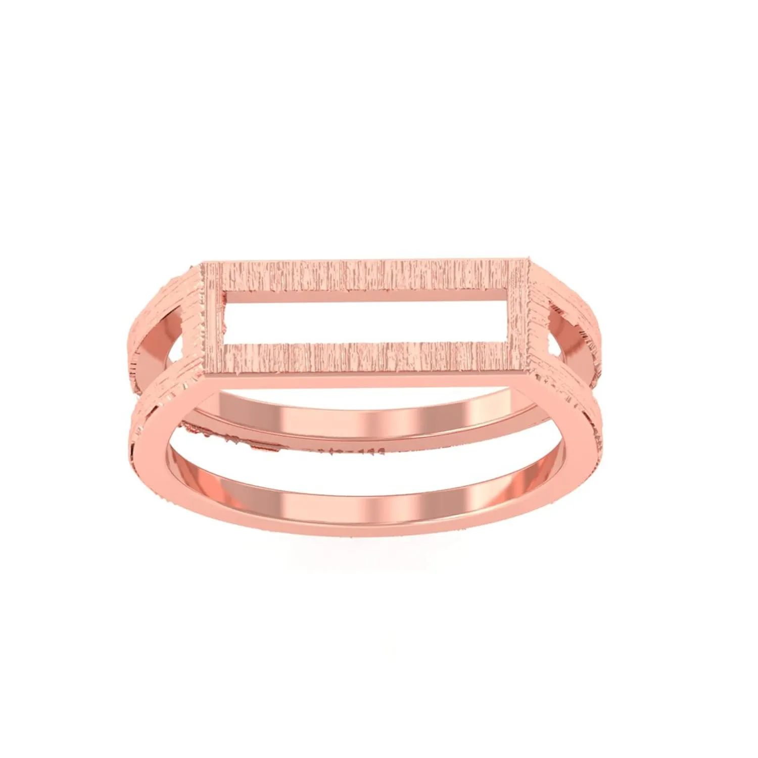 Open Bar Ring, Parallel Bar Ring, Double Bar Ring, Modern Ring, Minimalist Ring, Line Ring (10.5, Rose Gold)
