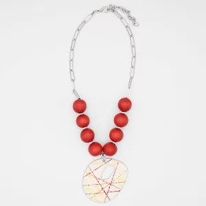 Orange Cosmic Splash Pendant Necklace