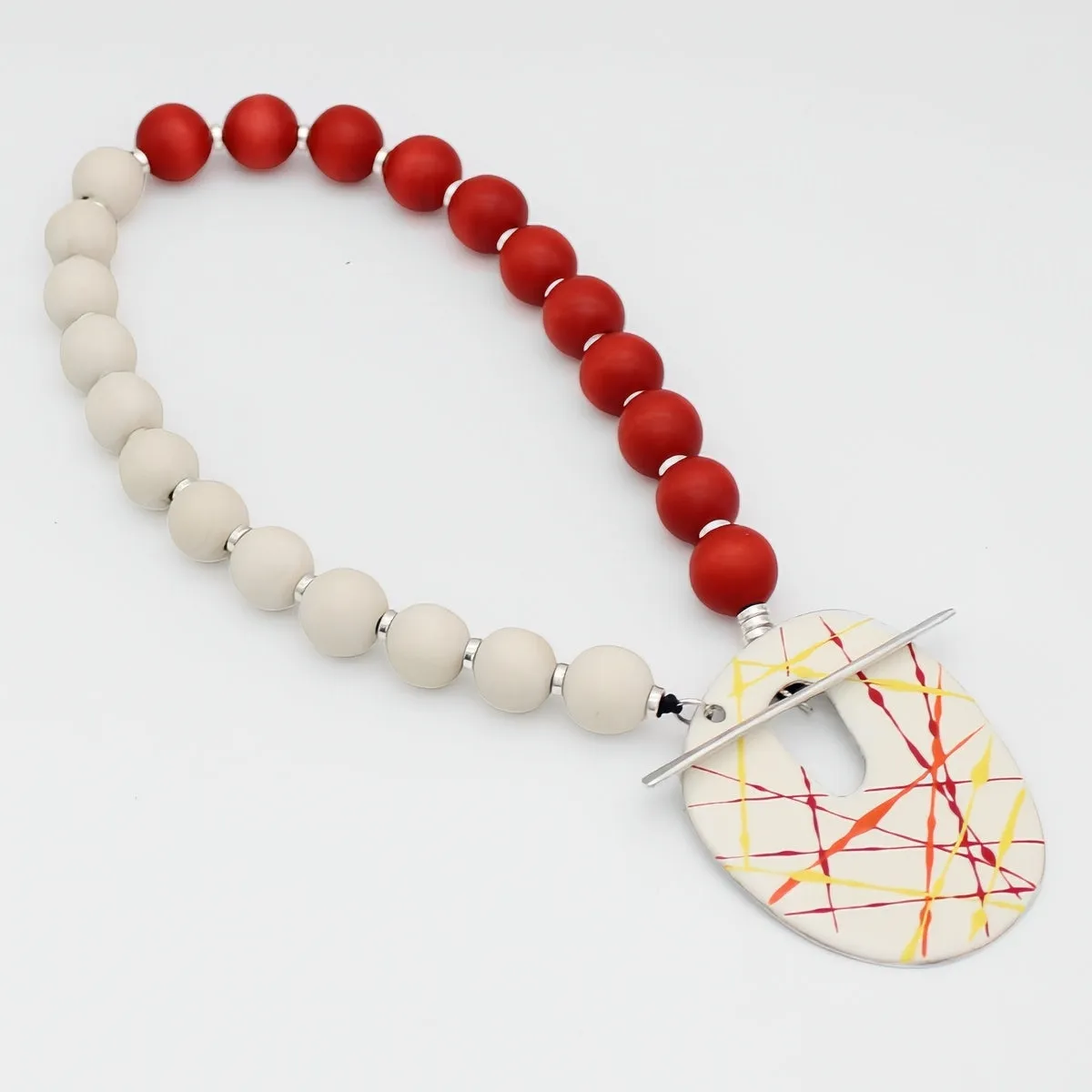 Orange Cosmic Splash Pendant Necklace