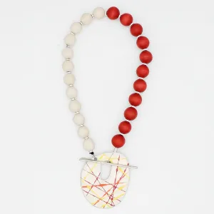 Orange Cosmic Splash Pendant Necklace