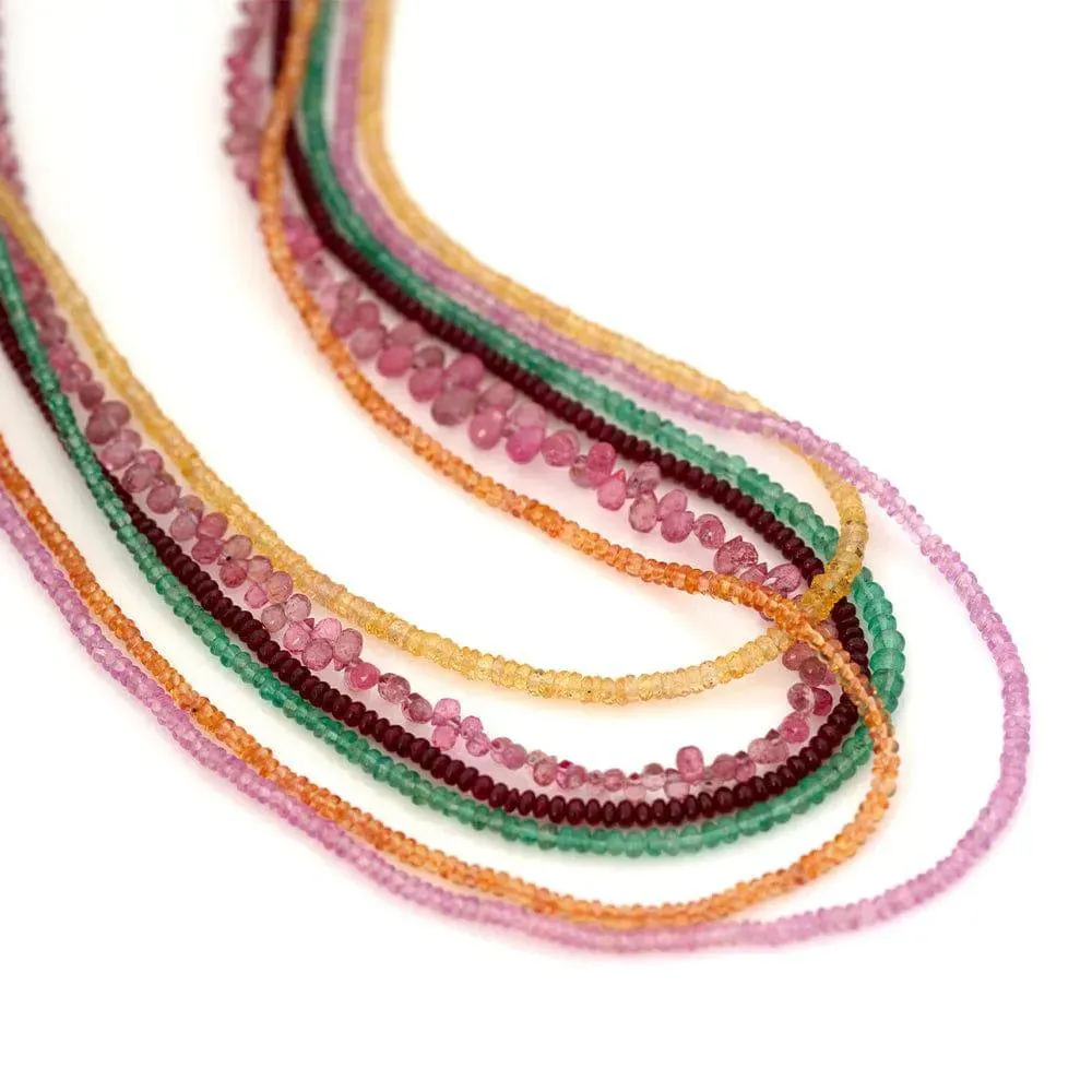 Orange Sapphire 18ct Gold Gemstone Necklace