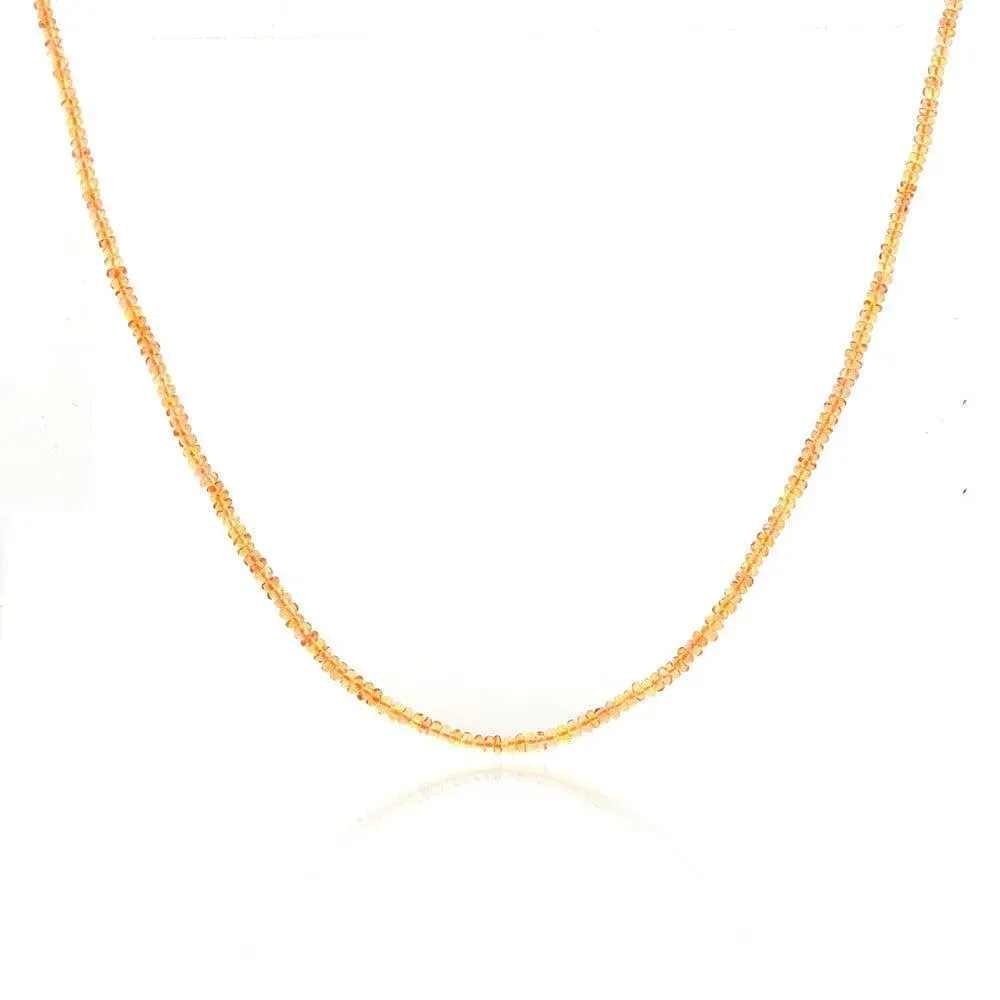 Orange Sapphire 18ct Gold Gemstone Necklace