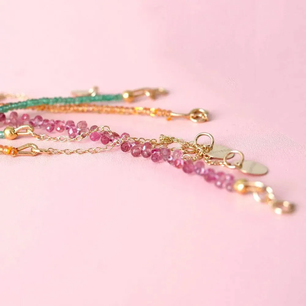 Orange Sapphire 18ct Gold Gemstone Necklace