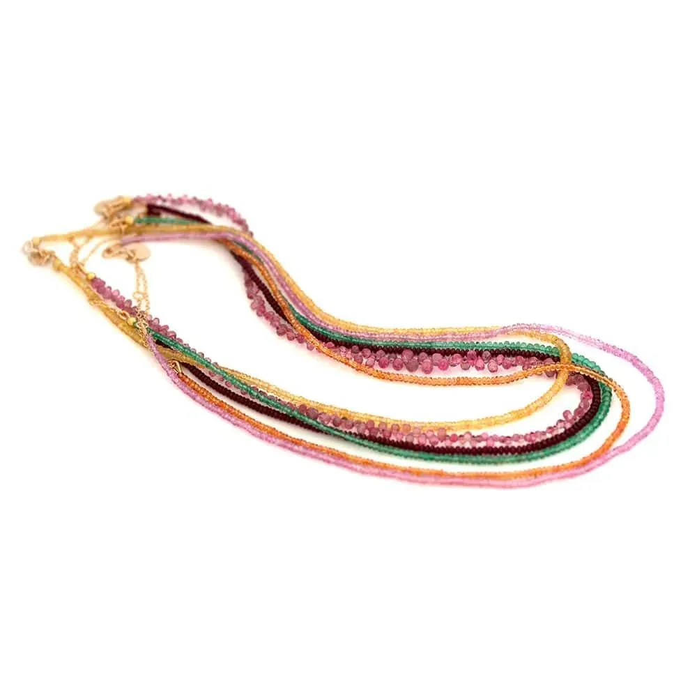 Orange Sapphire 18ct Gold Gemstone Necklace