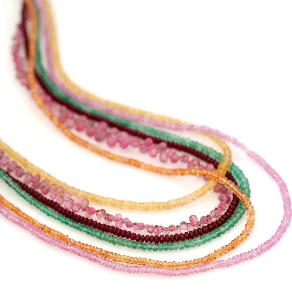 Orange Sapphire 18ct Gold Gemstone Necklace
