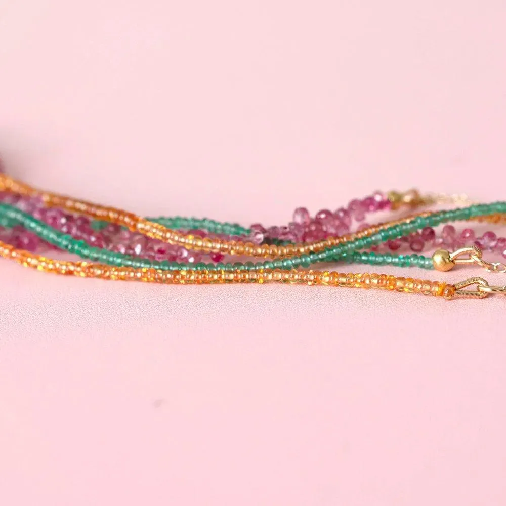 Orange Sapphire 18ct Gold Gemstone Necklace