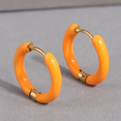 Orange Summer Zest Small Hoops