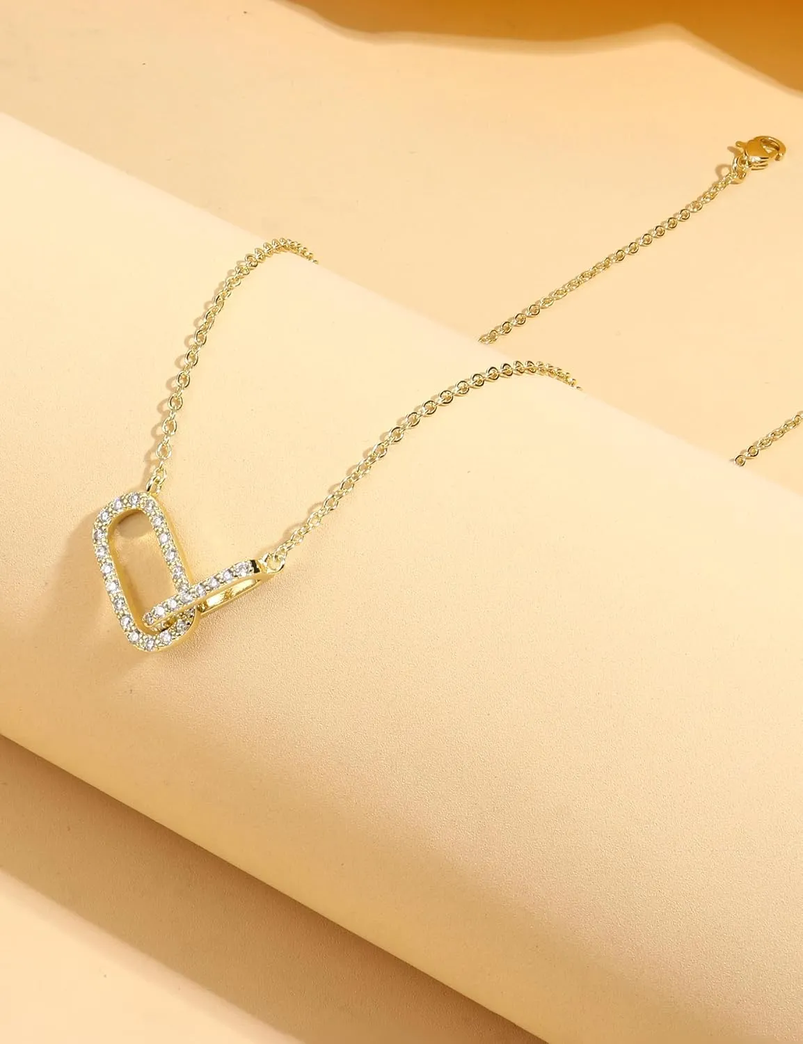 ORAZIO Layered Gold Necklaces for Women Non Tarnish, Dainty 14K Gold Plated Cubic Zirconia Necklace Stack Layering Chain Necklaces Stackable Cute CZ Pendant Choker Necklace for Women