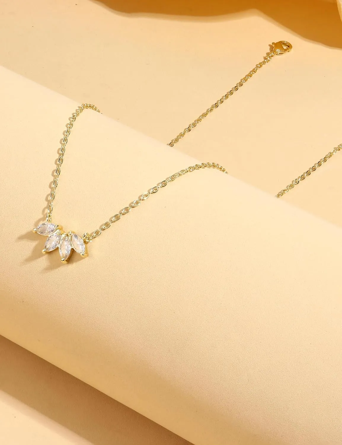 ORAZIO Layered Gold Necklaces for Women Non Tarnish, Dainty 14K Gold Plated Cubic Zirconia Necklace Stack Layering Chain Necklaces Stackable Cute CZ Pendant Choker Necklace for Women