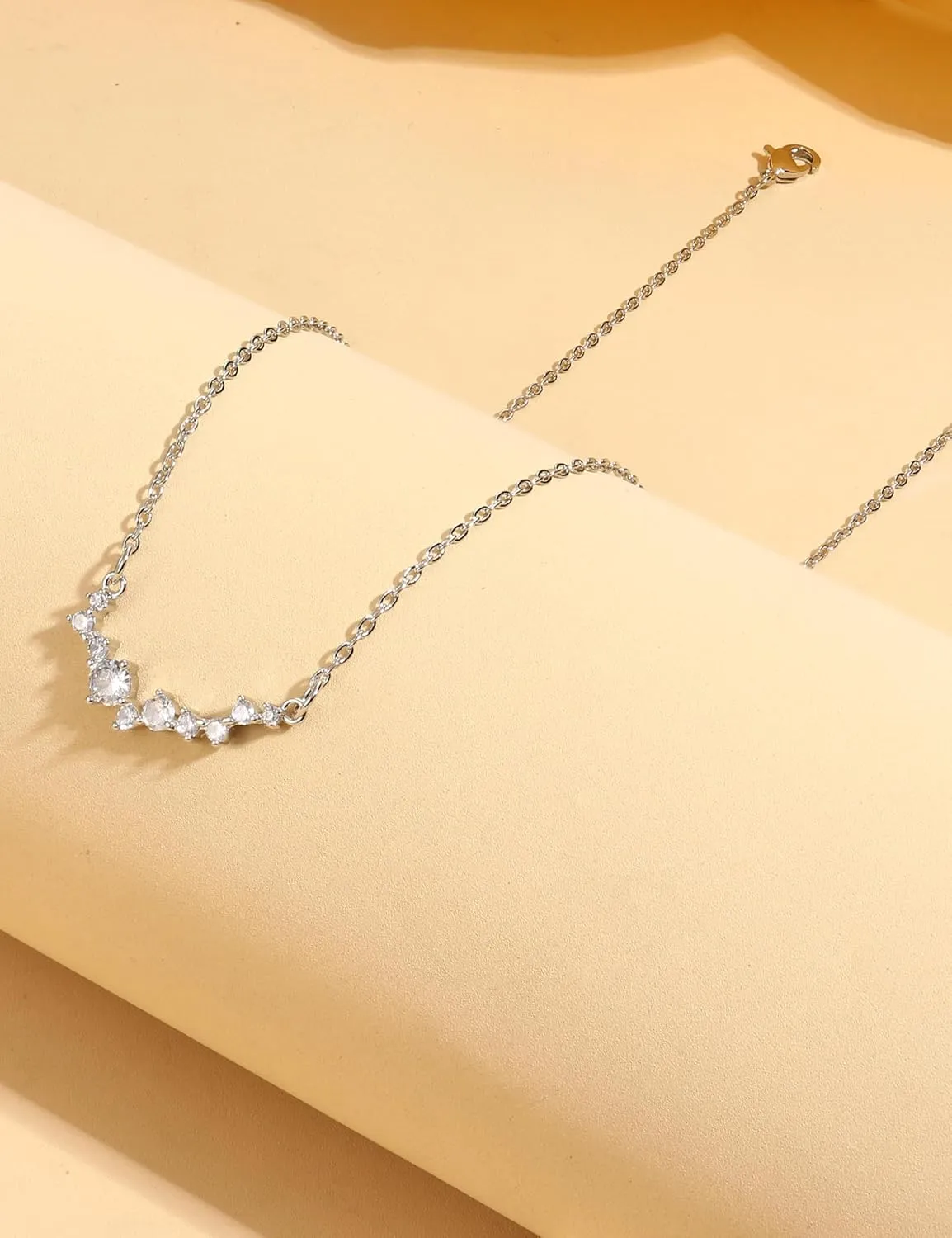 ORAZIO Layered Gold Necklaces for Women Non Tarnish, Dainty 14K Gold Plated Cubic Zirconia Necklace Stack Layering Chain Necklaces Stackable Cute CZ Pendant Choker Necklace for Women