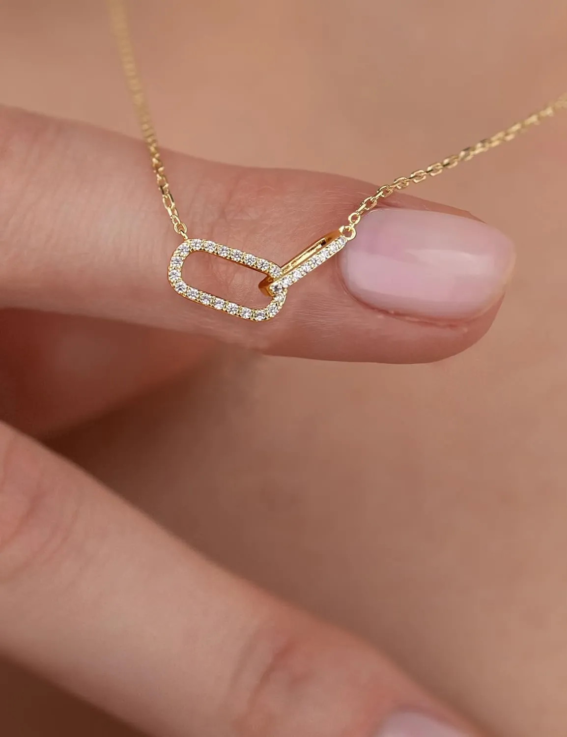 ORAZIO Layered Gold Necklaces for Women Non Tarnish, Dainty 14K Gold Plated Cubic Zirconia Necklace Stack Layering Chain Necklaces Stackable Cute CZ Pendant Choker Necklace for Women