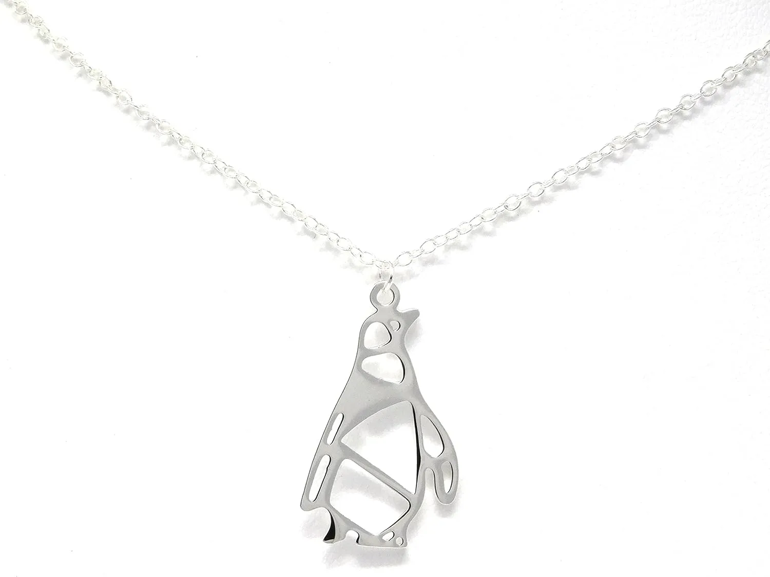 Origami Penguin Necklace Silver Gold Geometric Jewelry Pendant