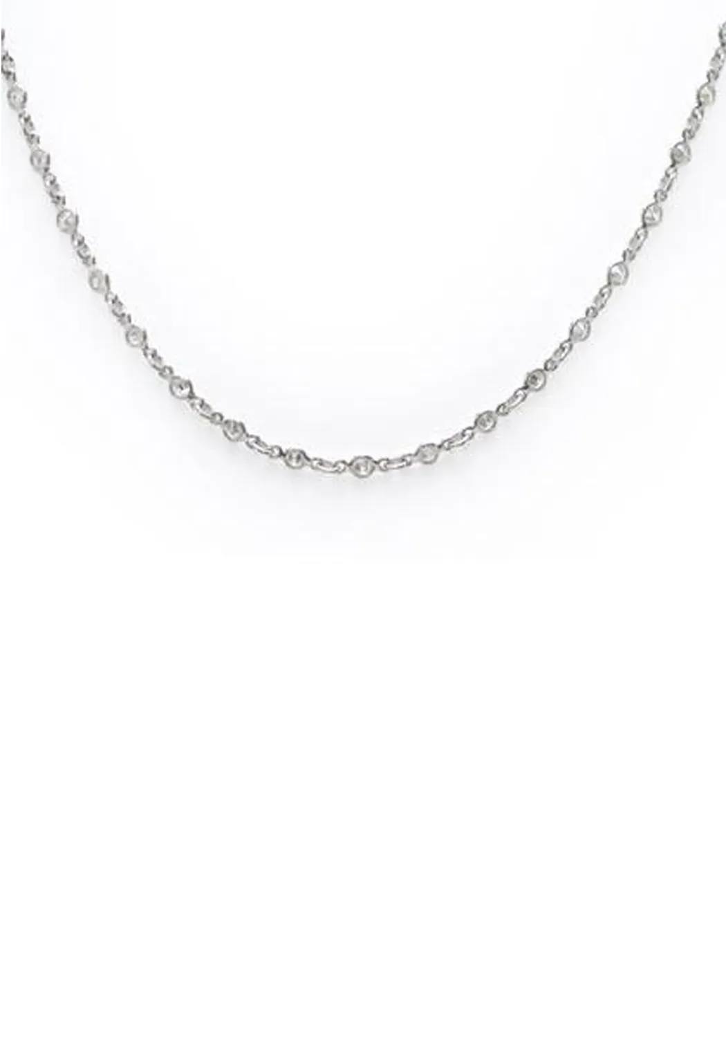 Oster Collection Platinum Bezel Set Diamond Chain Necklace | 16"