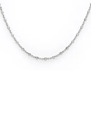 Oster Collection Platinum Bezel Set Diamond Chain Necklace | 16"