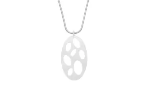 Oval cut-out silver necklace