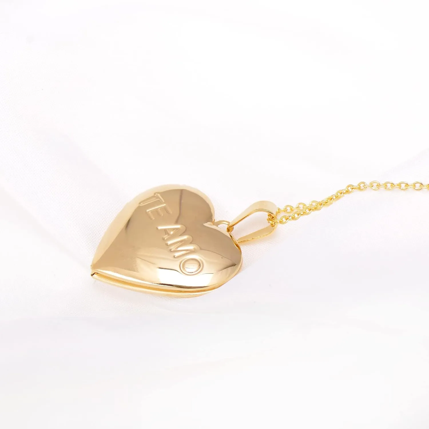 Paialco Stainless Steel Heart Shaped Locket Pendant Necklace for Women
