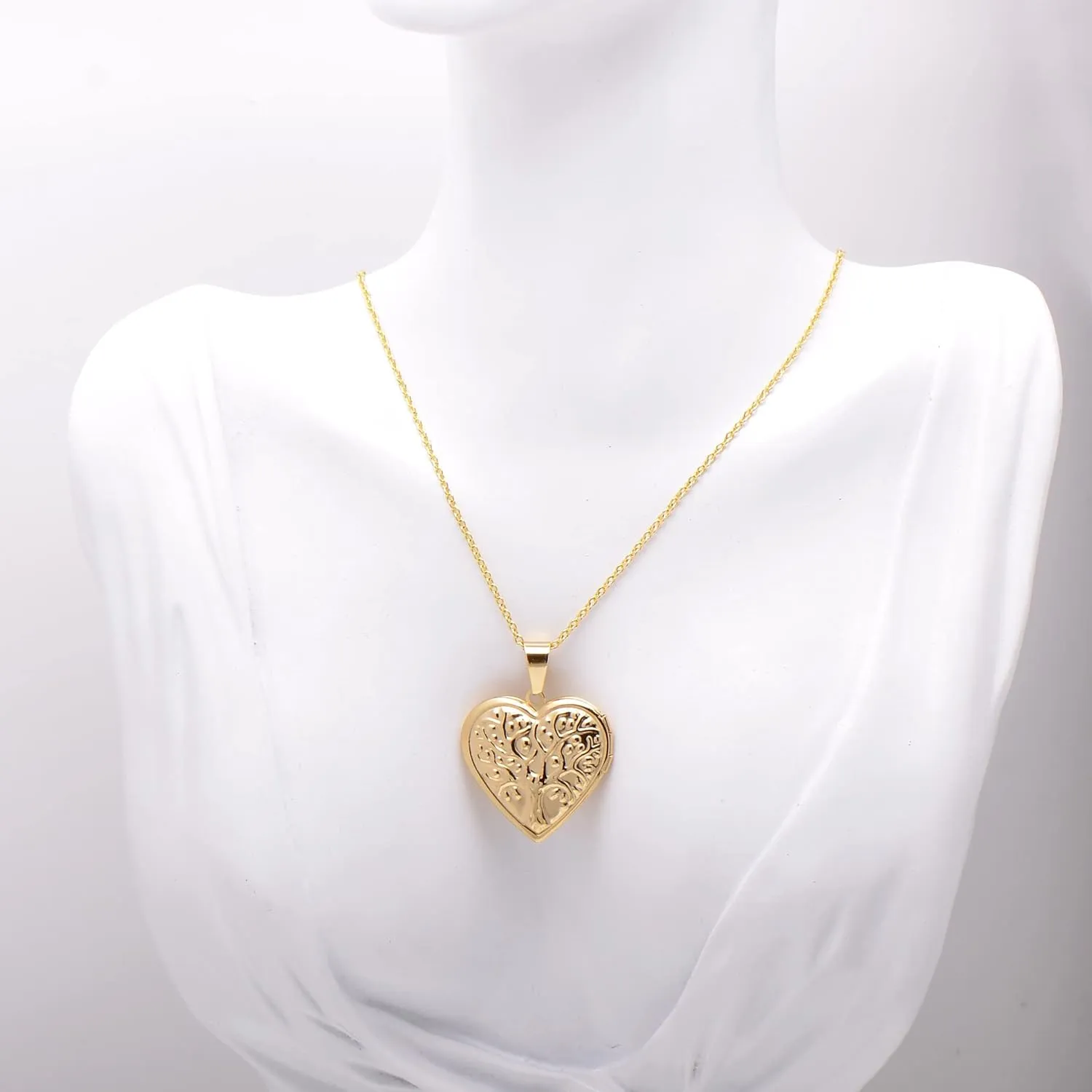 Paialco Stainless Steel Heart Shaped Locket Pendant Necklace for Women