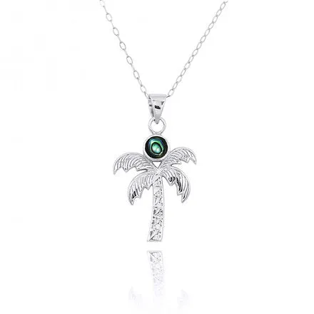Palm Tree Necklace with Abalone Shell - Miami