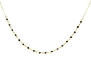 Panacea Black Spinel Gold Gemstone Necklace