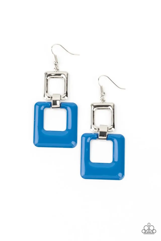 Paparazzi Earring ~ Twice As Nice - Blue