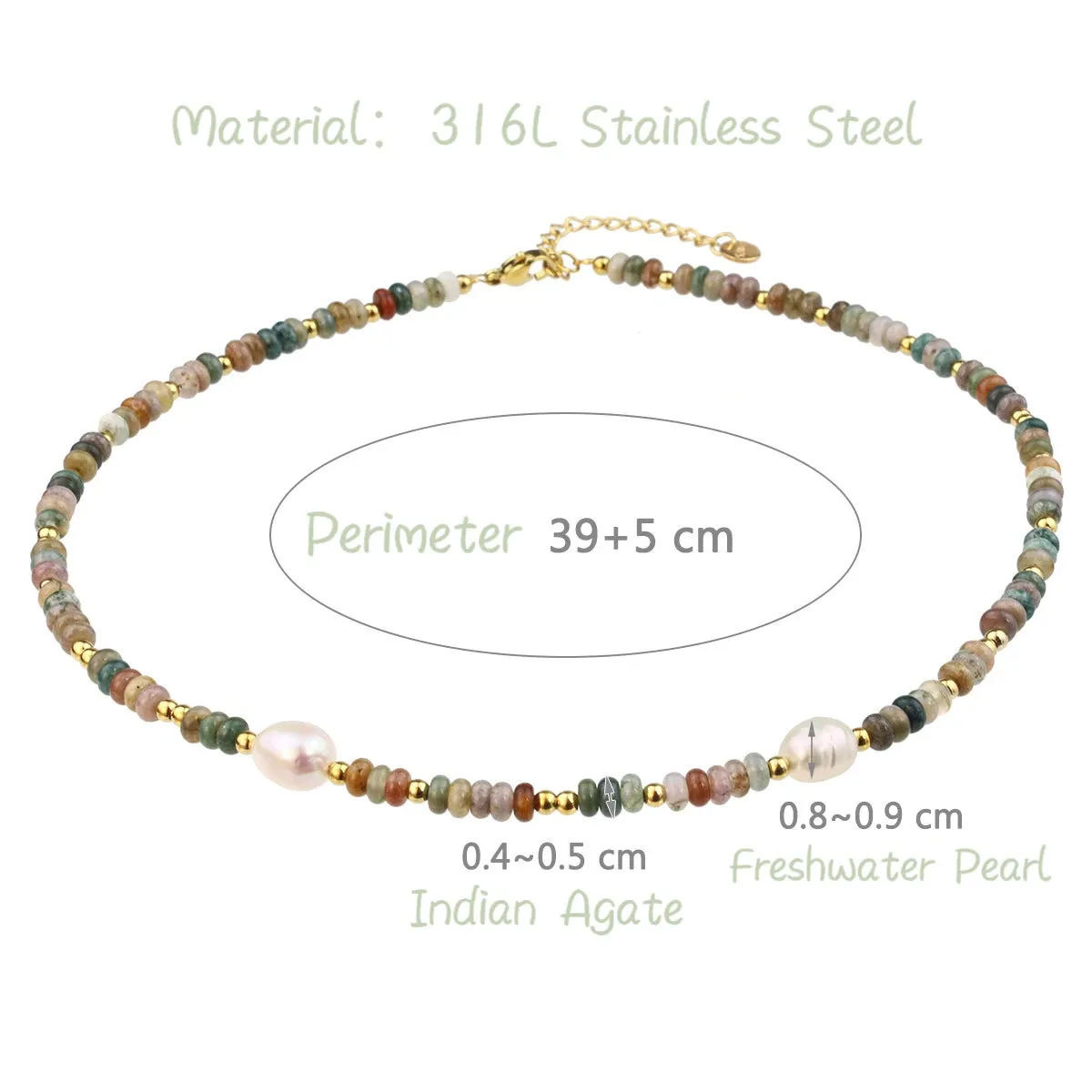 PAPERPLUS Agate Pearl Necklace for Women Luxury Jewelry