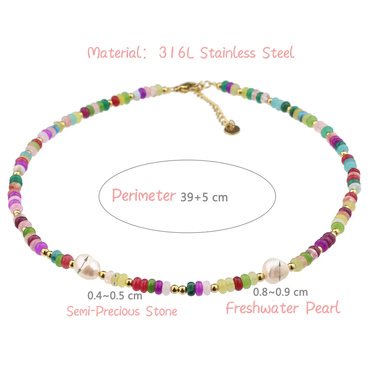 PAPERPLUS Agate Pearl Necklace for Women Luxury Jewelry