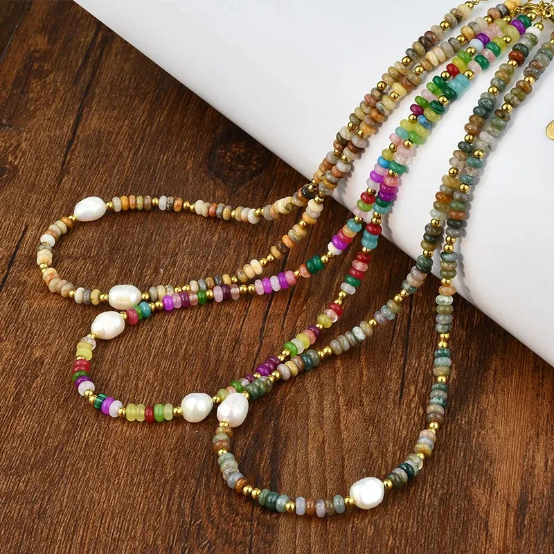 PAPERPLUS Agate Pearl Necklace for Women Luxury Jewelry