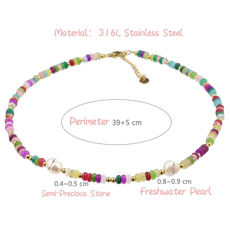 PAPERPLUS Agate Pearl Necklace for Women Luxury Jewelry