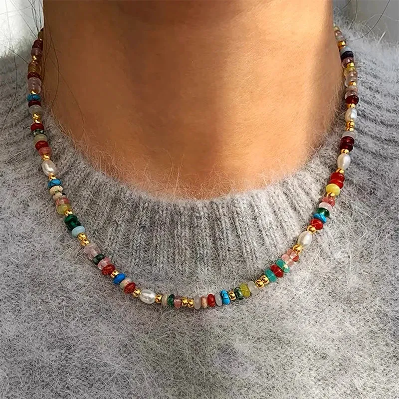 PAPERPLUS Agate Pearl Necklace for Women Luxury Jewelry