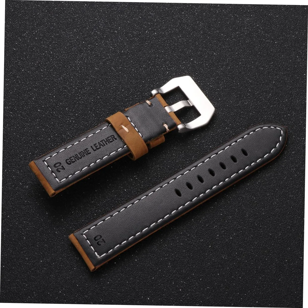 PartyKindom Leather Strap Watch Straps Band Replacement Sports Watch Bands for Men Universal Large Dial Watchband