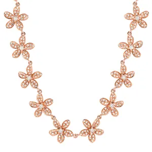 Pave Plumeria Lei Necklace