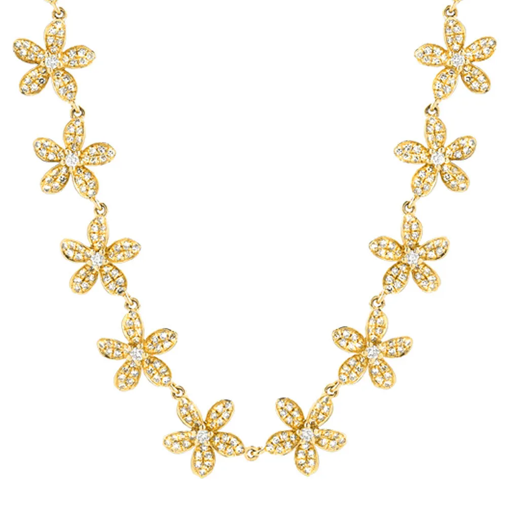 Pave Plumeria Lei Necklace