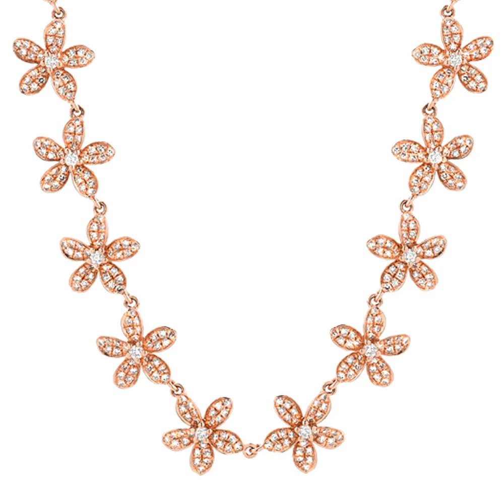 Pave Plumeria Lei Necklace