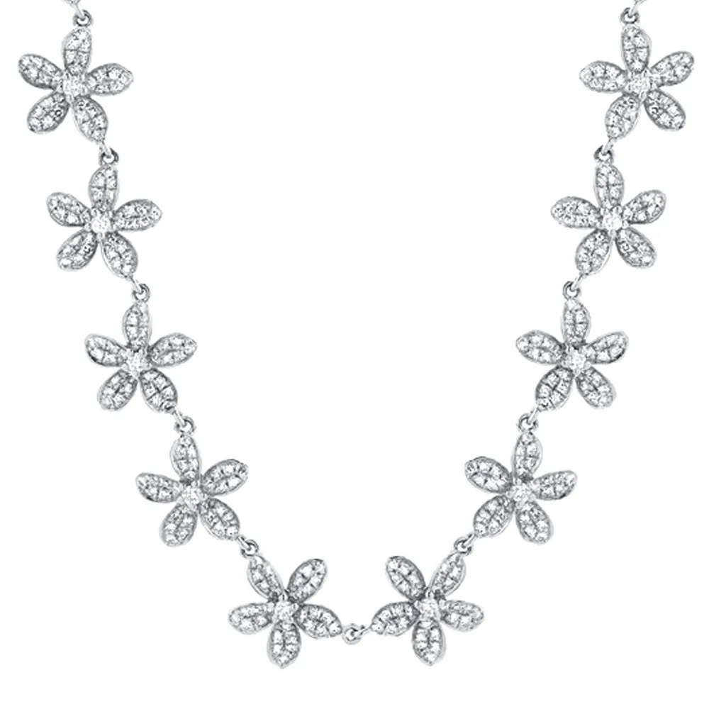 Pave Plumeria Lei Necklace