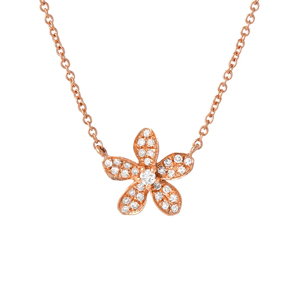 Pave Plumeria Necklace