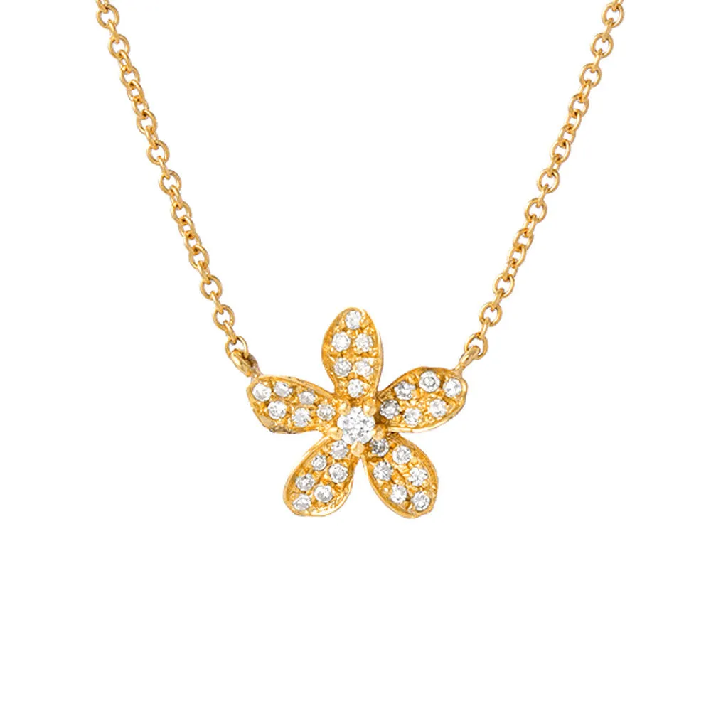 Pave Plumeria Necklace