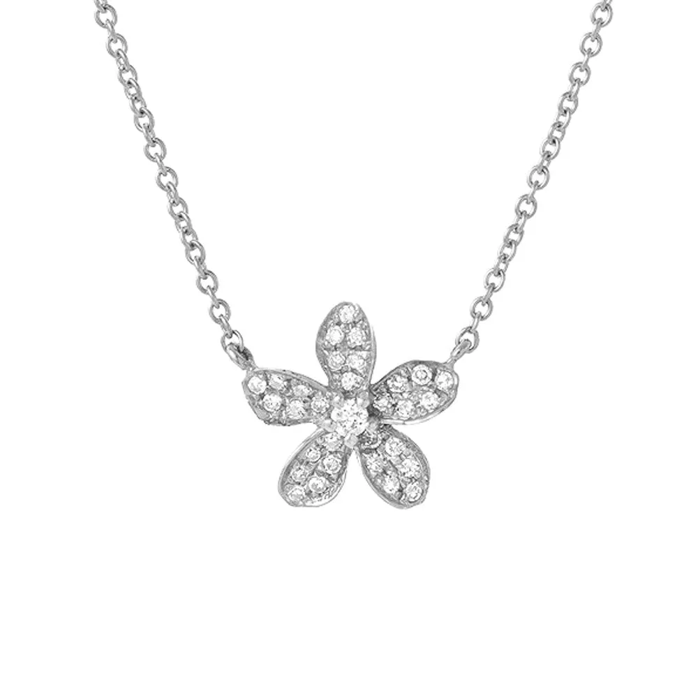 Pave Plumeria Necklace