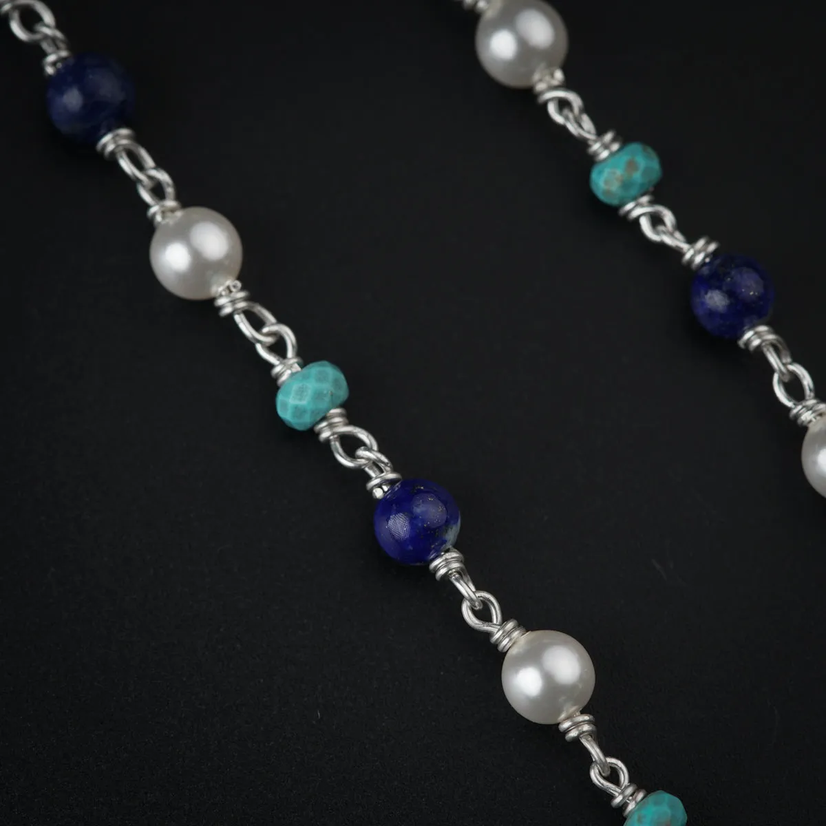 Peacock Motif Necklace with Semi Precious Stones