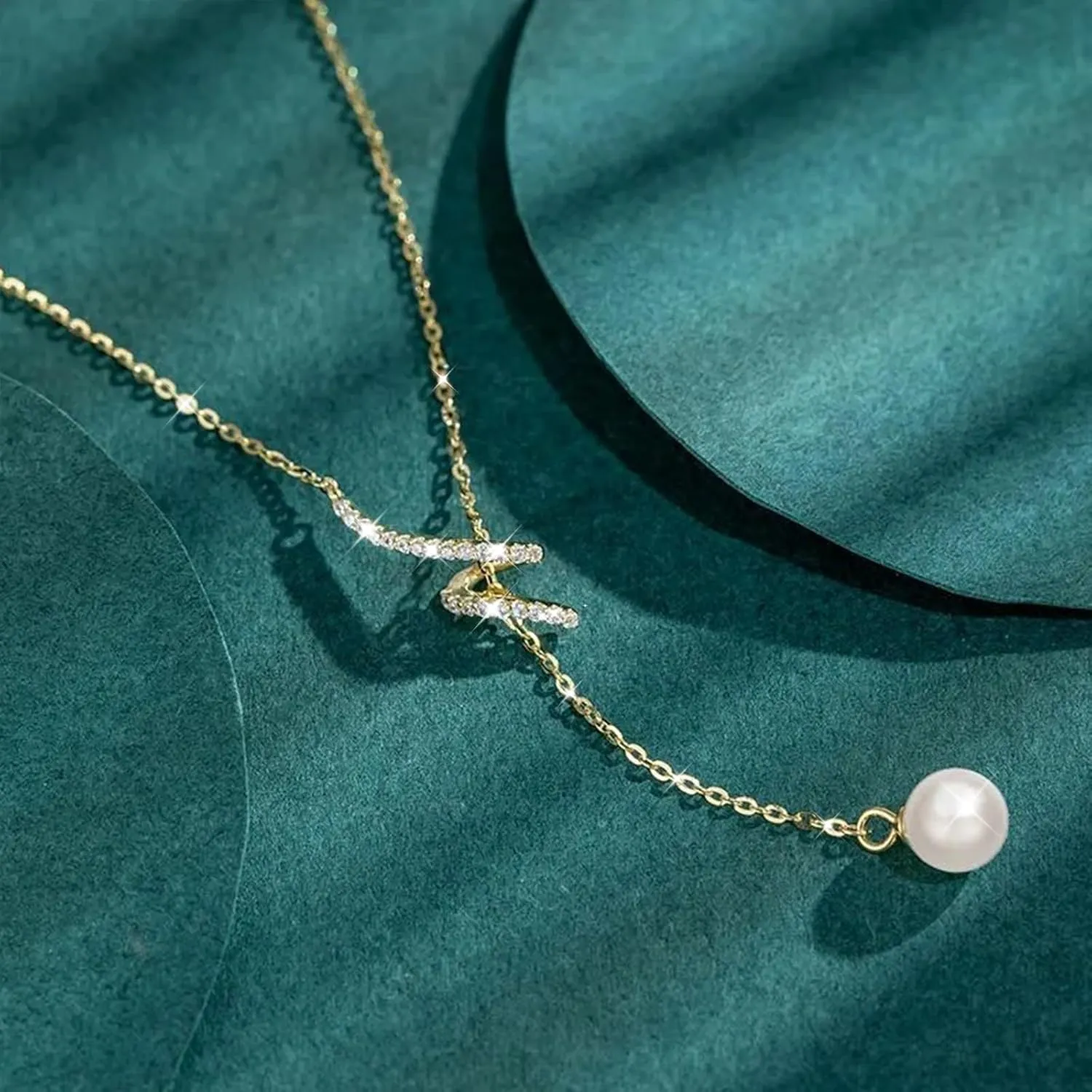 Pearl Lariat Necklaces for Women Mom S925 Sterling Silver Dainty Spiral CZ Pearl Pendant Long Necklace Sparkle Y-Shape Necklaces Pearl Drop Necklace Gold Jewelry Gifts for Brides Wedding Chain 17 2''