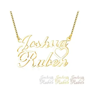 Personalized 925 Sterling Silver Name Pendant Necklace for Couples