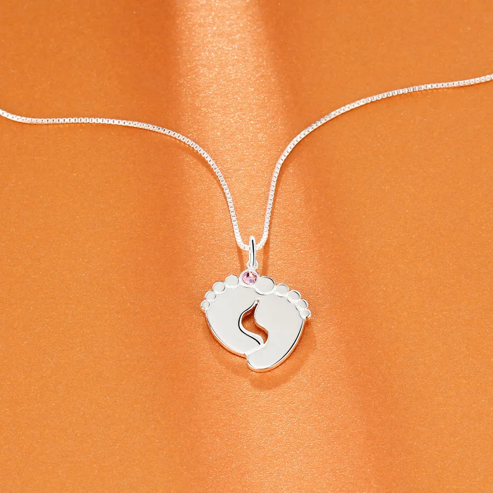 Personalized Baby Feet Name Necklace