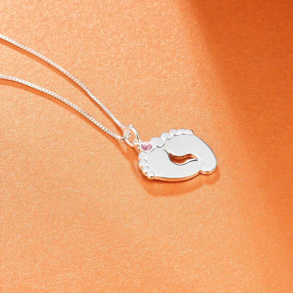 Personalized Baby Feet Name Necklace