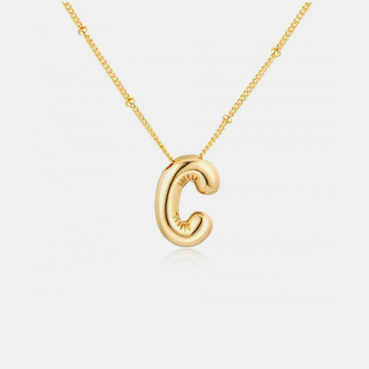 Personalized Chic: Gold Plated Bubble Initial Necklace