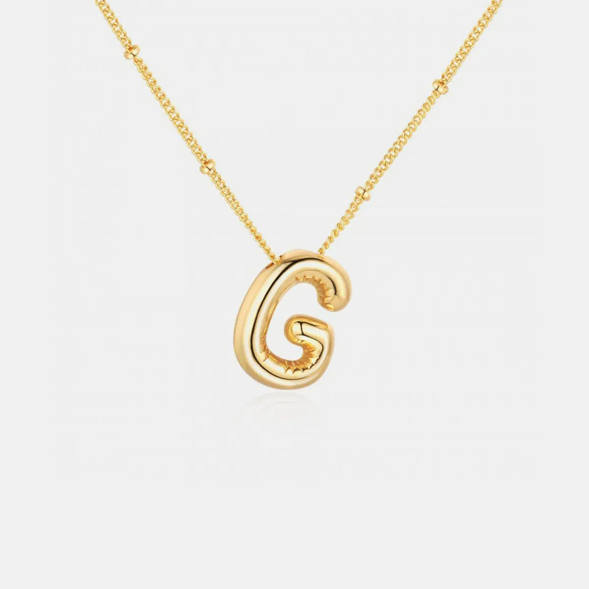 Personalized Chic: Gold Plated Bubble Initial Necklace