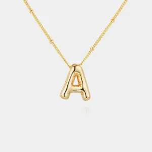 Personalized Chic: Gold Plated Bubble Initial Necklace