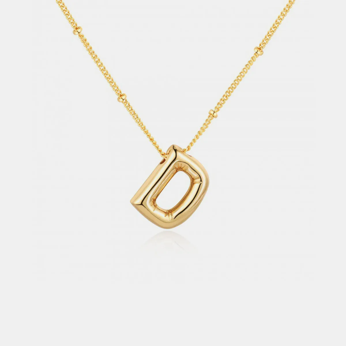 Personalized Chic: Gold Plated Bubble Initial Necklace