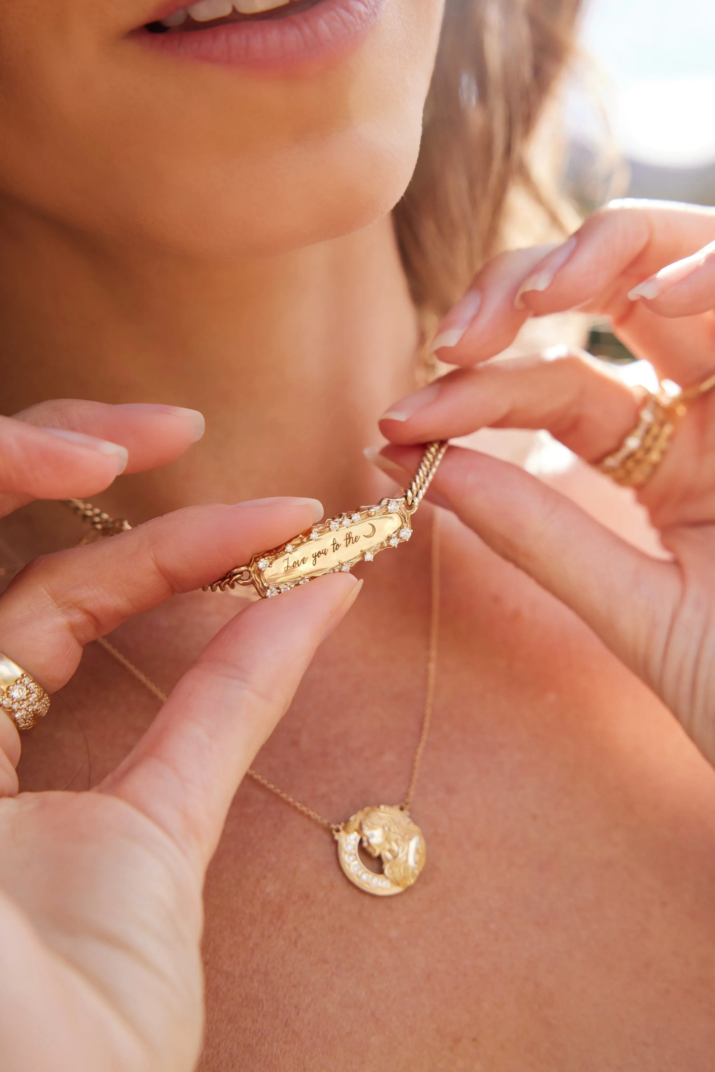Personalized Diamond Bar Necklace