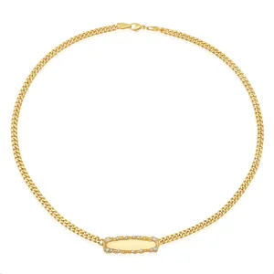 Personalized Diamond Bar Necklace