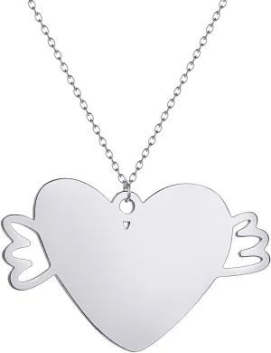 Personalized Dog Tags Necklace Stainless Steel Army Military Dog Tag Heart/Coin Pendant with Silencer Memory Chain Jewelry Gift for Women Wife Girl Cross Necklace for Women