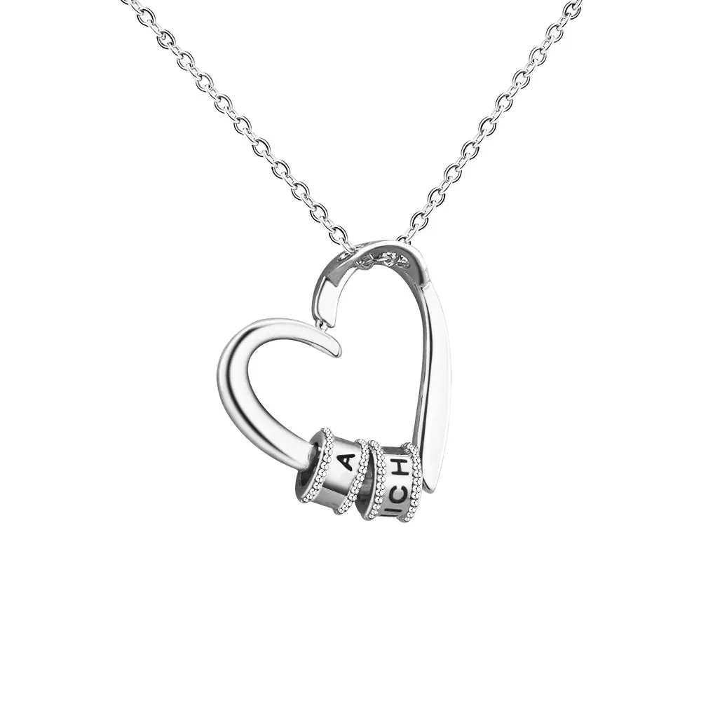 Personalized Heart Beaded Name Necklace